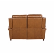 Pemberly Row Power Reclining Loveseat with Power Head Rests in Elwood Saddle