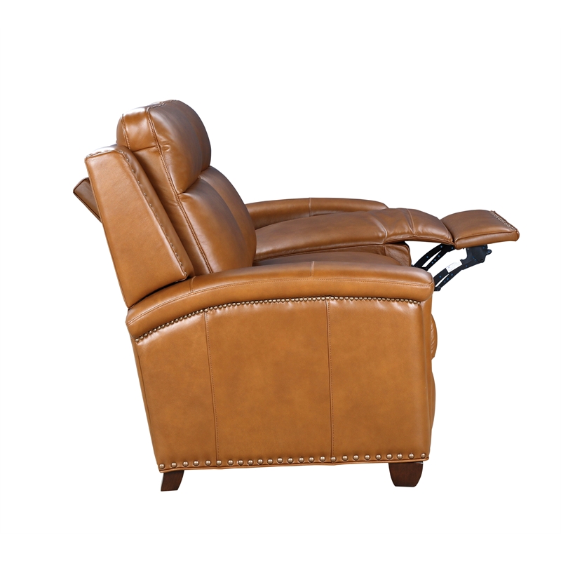 Pemberly Row Power Reclining Loveseat with Power Head Rests in Elwood Saddle