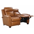 Pemberly Row Power Reclining Loveseat with Power Head Rests in Elwood Saddle