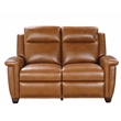 Pemberly Row Power Reclining Loveseat with Power Head Rests in Elwood Saddle