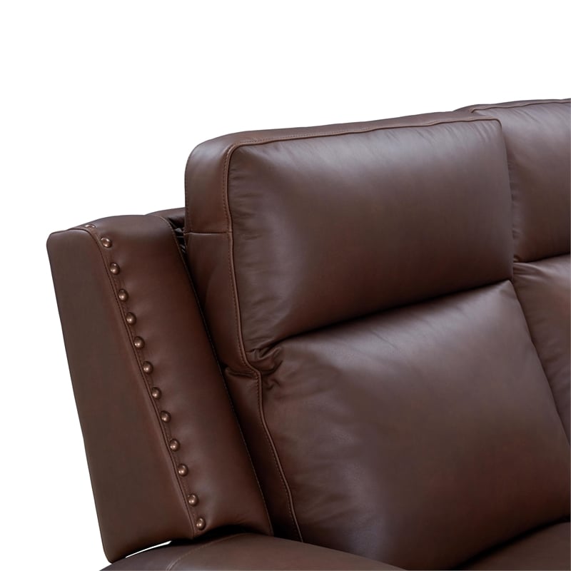 Pemberly Row Power Reclining Sofa with Power Head Rests in Clifton Chocolate