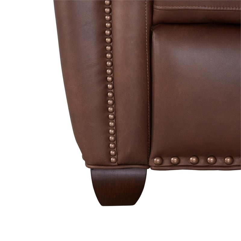 Pemberly Row Power Reclining Sofa with Power Head Rests in Clifton Chocolate
