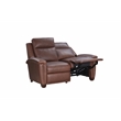 Pemberly Row Power Reclining Loveseat with Power Head Rest in Clifton Chocolate