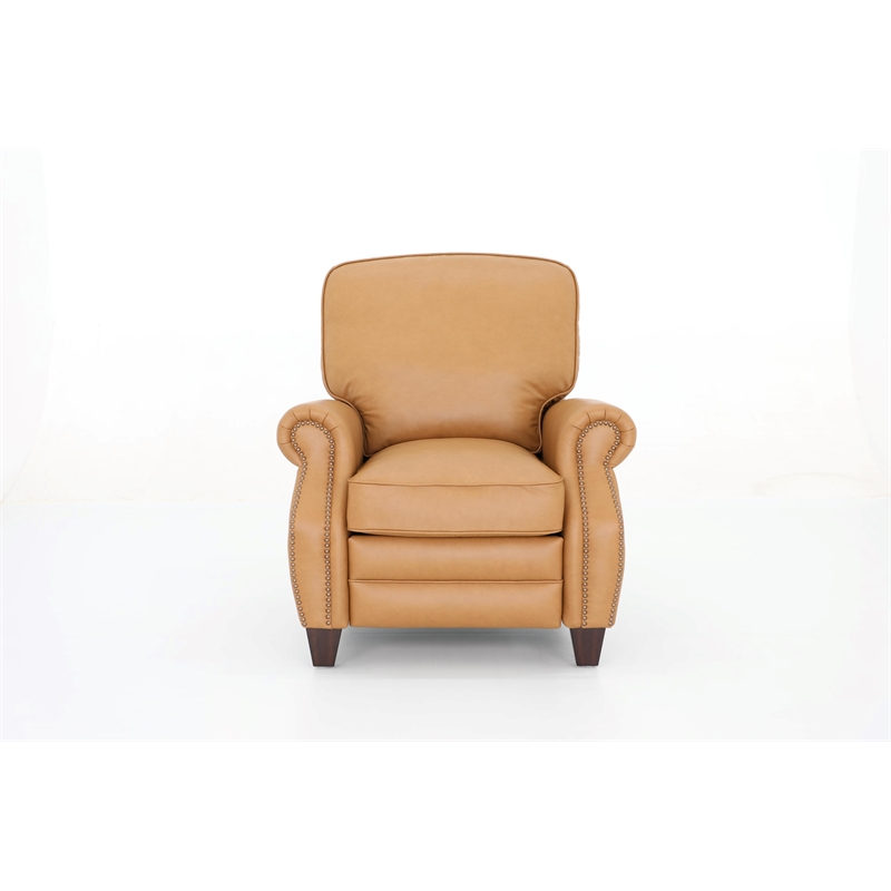Pemberly Row Premium Push Thru The Arms Recliner in Santa Fe Brandy
