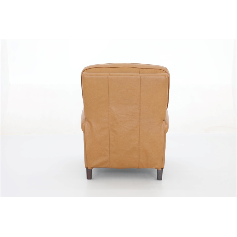 Pemberly Row Premium Push Thru The Arms Recliner in Santa Fe Brandy