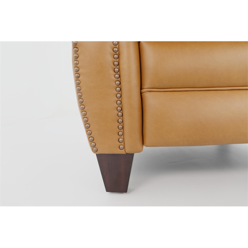 Pemberly Row Premium Push Thru The Arms Recliner in Santa Fe Brandy