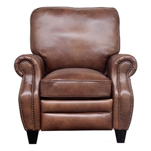 Pemberly Row Premium Push Thru The Arms Recliner in Wenlock Tawny