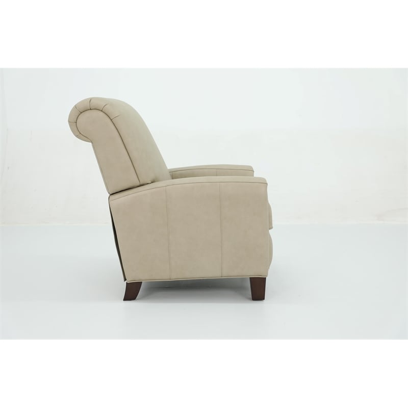 Pemberly Row Premium Push Thru The Arms Recliner in Cashmere Stone