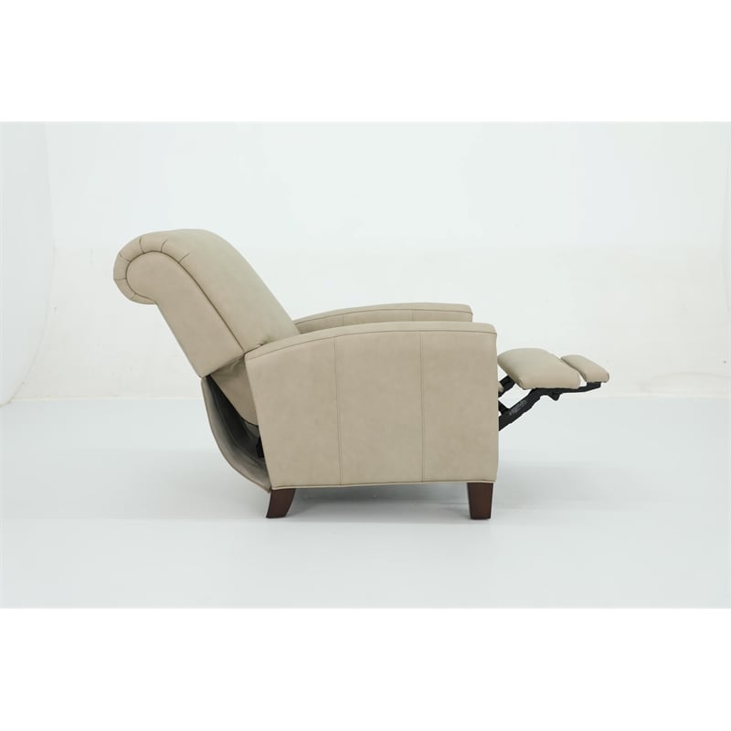 Pemberly Row Premium Push Thru The Arms Recliner in Cashmere Stone