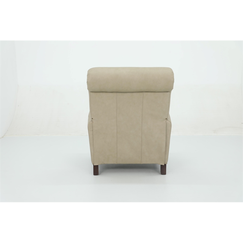 Pemberly Row Premium Push Thru The Arms Recliner in Cashmere Stone