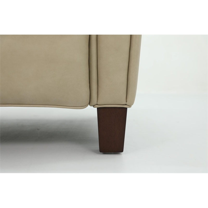 Pemberly Row Premium Push Thru The Arms Recliner in Cashmere Stone