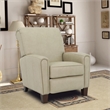 Pemberly Row Premium Push Thru The Arms Recliner in Cashmere Stone