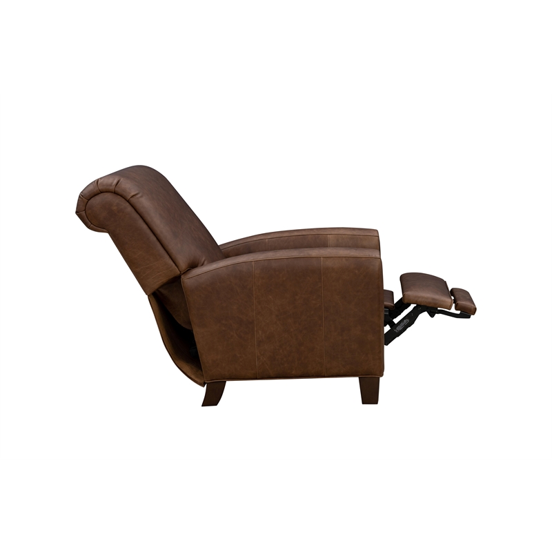 Pemberly Row Push Thru The Arms Recliner in Clifton Chocolate
