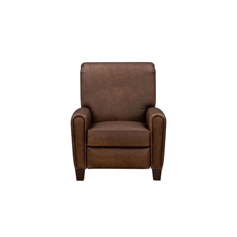 Pemberly Row Push Thru The Arms Recliner in Clifton Chocolate