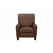 Pemberly Row Push Thru The Arms Recliner in Clifton Chocolate