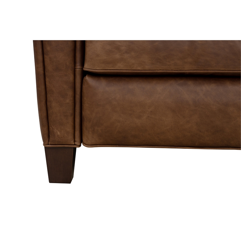 Pemberly Row Push Thru The Arms Recliner in Clifton Chocolate