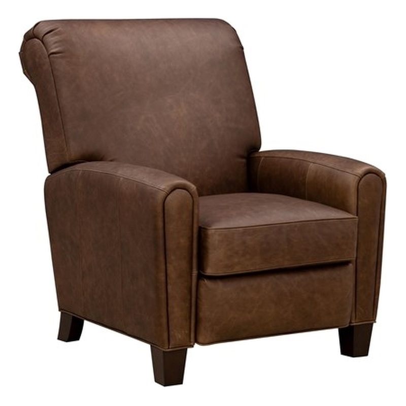 Pemberly Row Push Thru The Arms Recliner in Clifton Chocolate