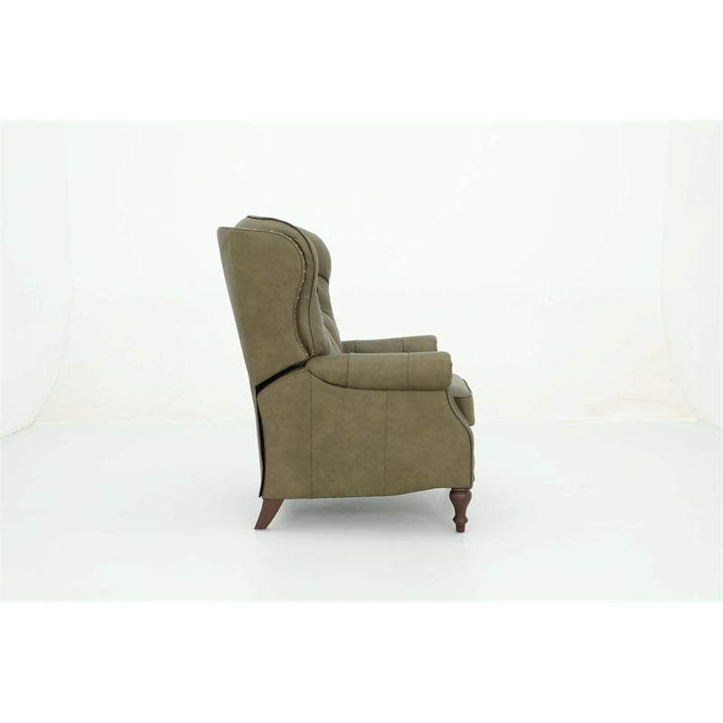 Pemberly Row Premium Push Thru The Arms Recliner in Oasis Olive