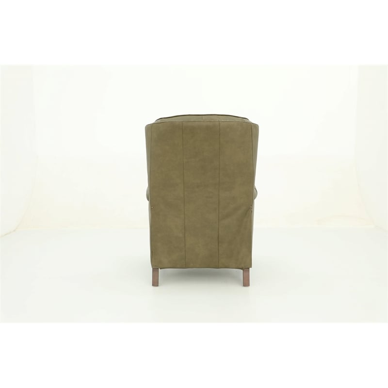 Pemberly Row Premium Push Thru The Arms Recliner in Oasis Olive