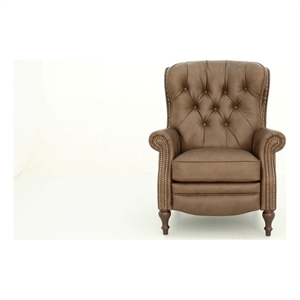 Pemberly Row Premium Push Thru The Arms Recliner in Oasis Walnut