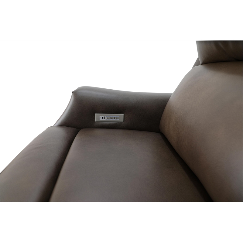 Pemberly Row Big and Tall Power Recliner with Head Rest and Lumbar in Mousse