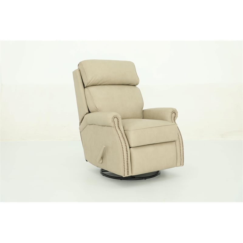 Pemberly Row Premium Swivel Glider Recliner in Cashmere Stone