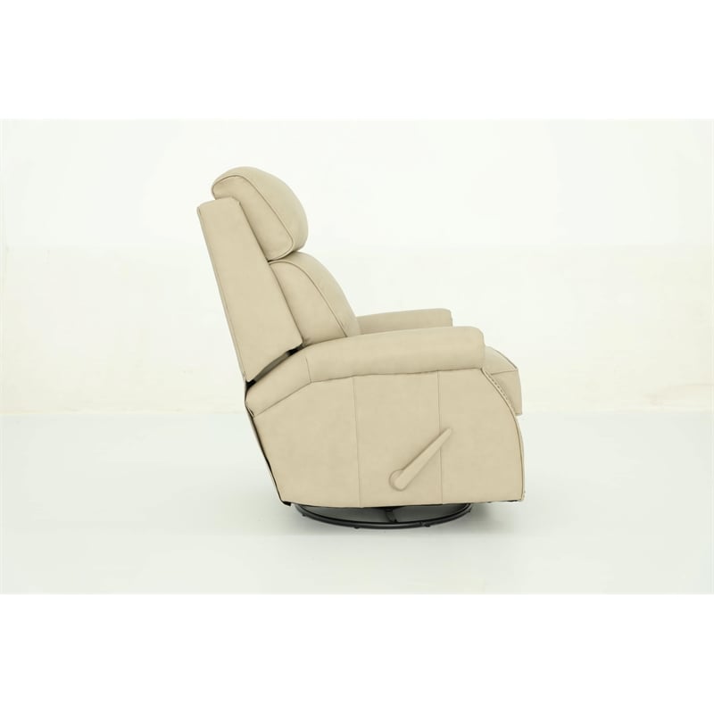 Pemberly Row Premium Swivel Glider Recliner in Cashmere Stone