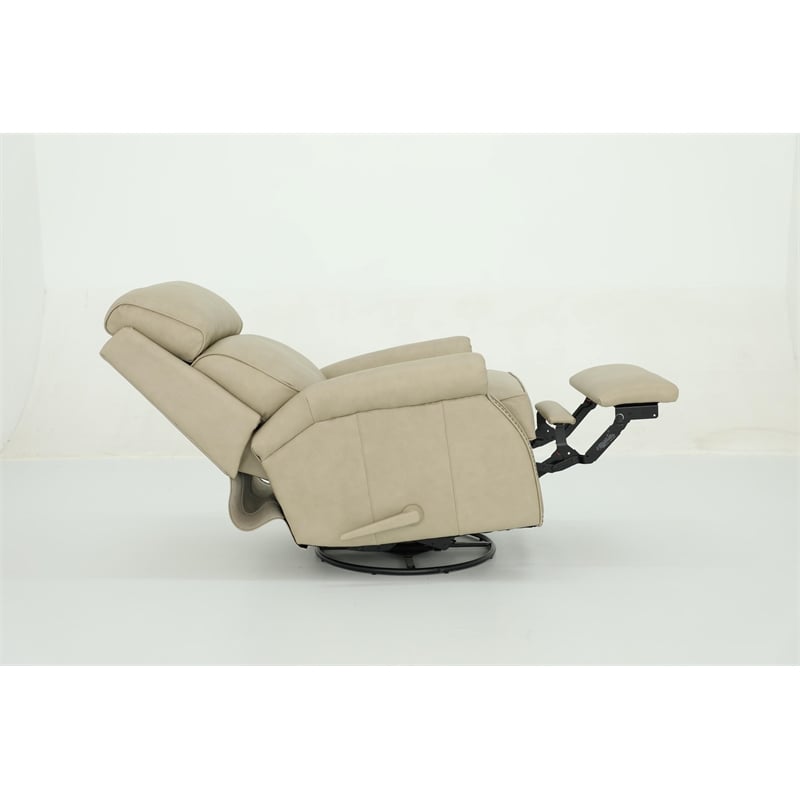 Pemberly Row Premium Swivel Glider Recliner in Cashmere Stone