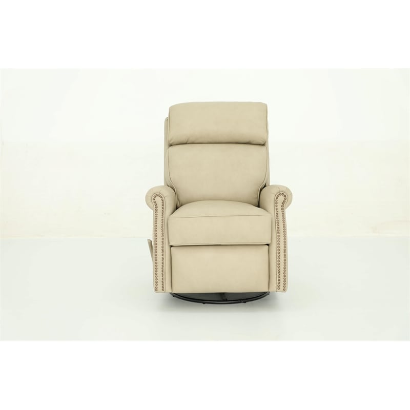 Pemberly Row Premium Swivel Glider Recliner in Cashmere Stone