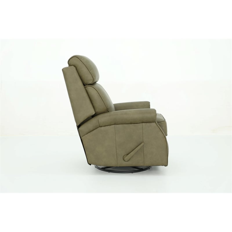 Pemberly Row Swivel Glider Recliner with Storage in Oasis Olive