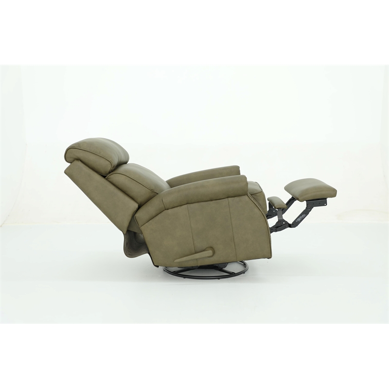 Pemberly Row Swivel Glider Recliner with Storage in Oasis Olive