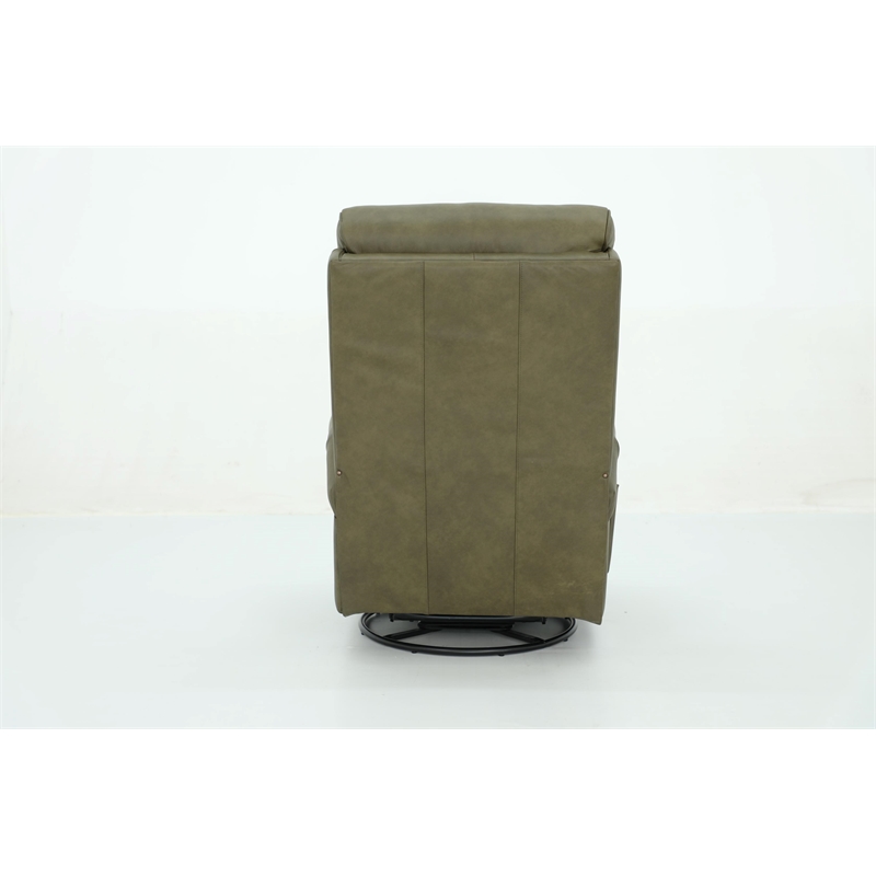 Pemberly Row Swivel Glider Recliner with Storage in Oasis Olive