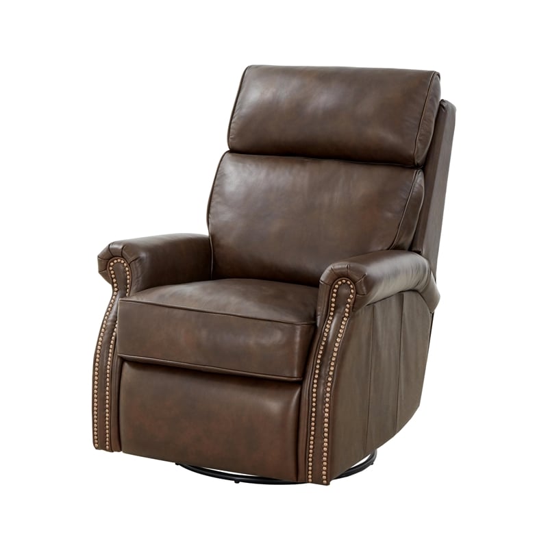 Pemberly Row Premium Swivel Glider Recliner in Ashford Walnut