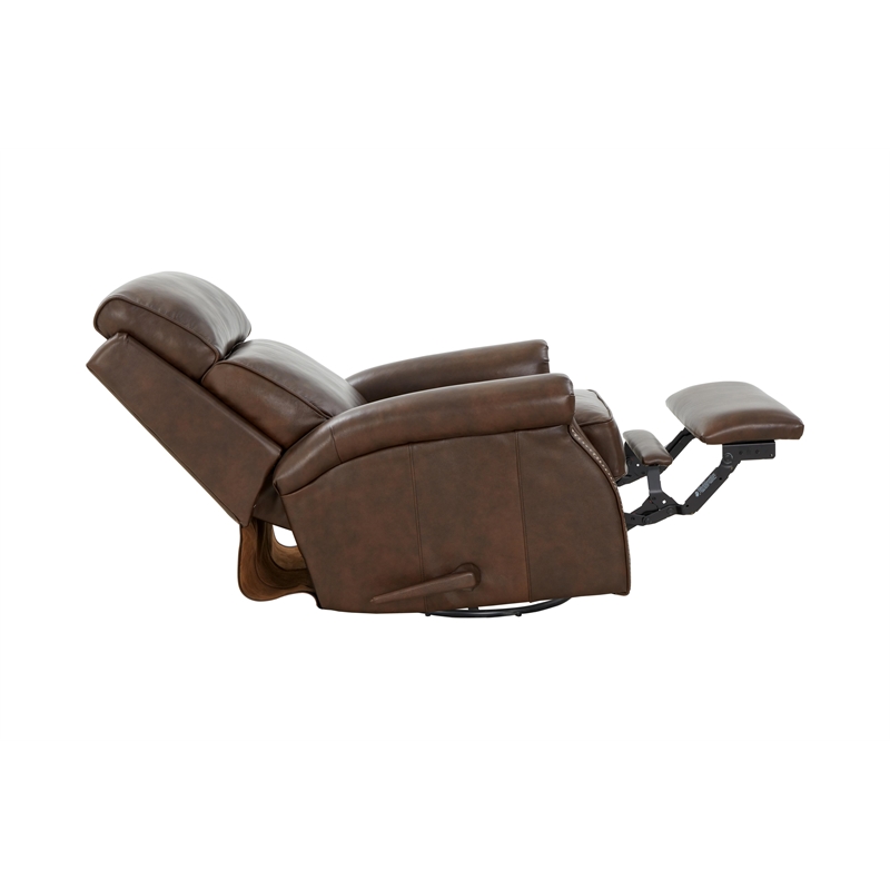 Pemberly Row Premium Swivel Glider Recliner in Ashford Walnut