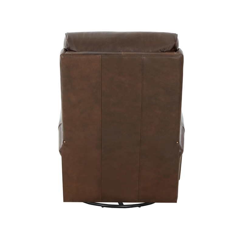 Pemberly Row Premium Swivel Glider Recliner in Ashford Walnut