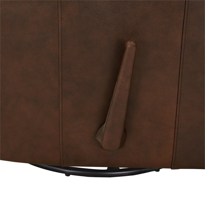 Pemberly Row Premium Swivel Glider Recliner in Ashford Walnut