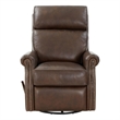 Pemberly Row Premium Swivel Glider Recliner in Ashford Walnut