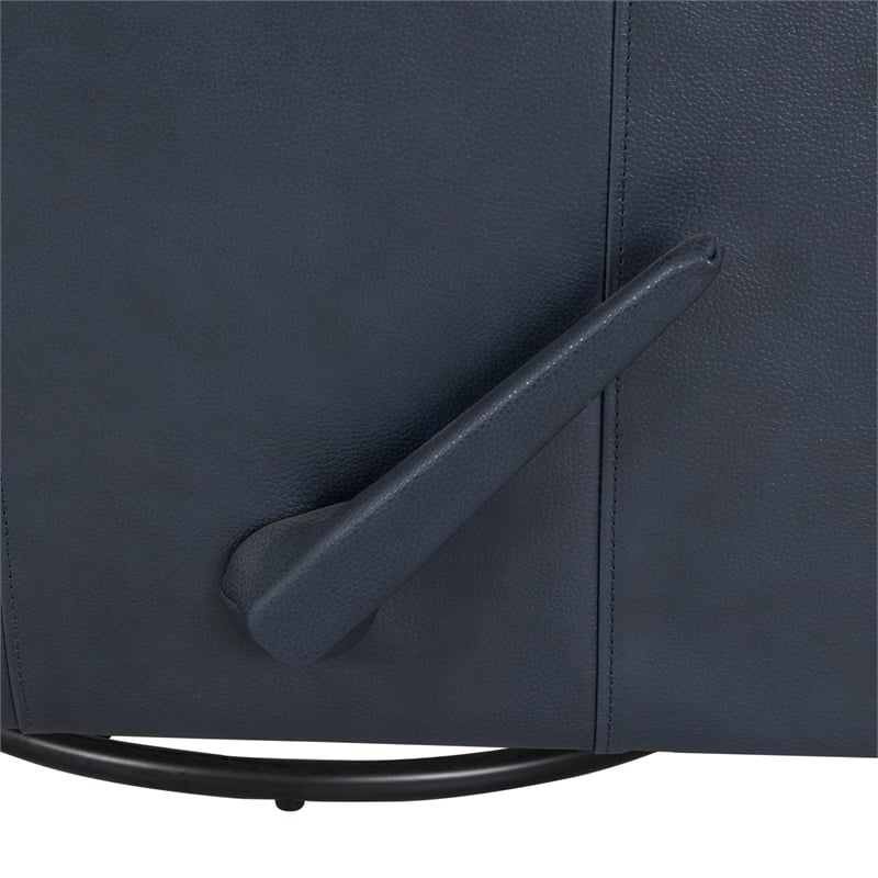 Pemberly Row Premium Swivel Glider Recliner in Barone Navy Blue