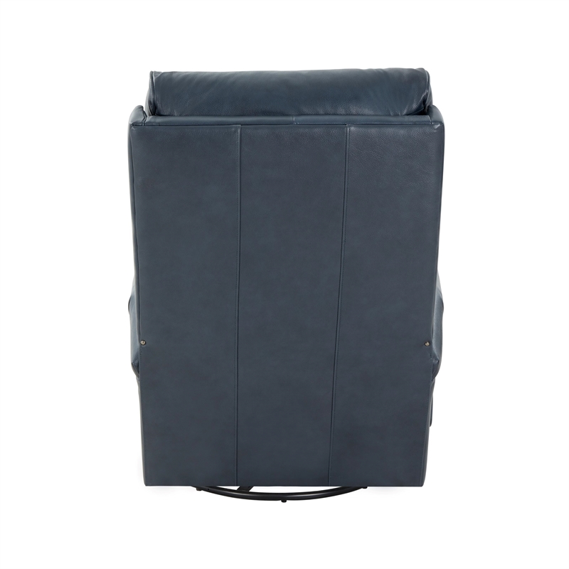 Pemberly Row Premium Swivel Glider Recliner in Barone Navy Blue