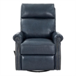 Pemberly Row Premium Swivel Glider Recliner in Barone Navy Blue