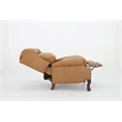 Pemberly Row Premium Push Thru The Arms Recliner in Santa Fe Brandy