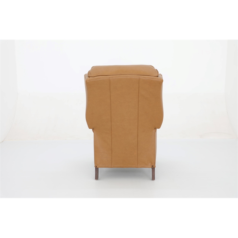 Pemberly Row Premium Push Thru The Arms Recliner in Santa Fe Brandy