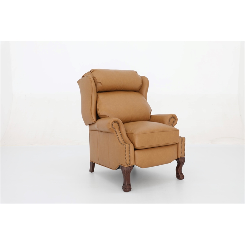 Pemberly Row Premium Push Thru The Arms Recliner in Santa Fe Brandy