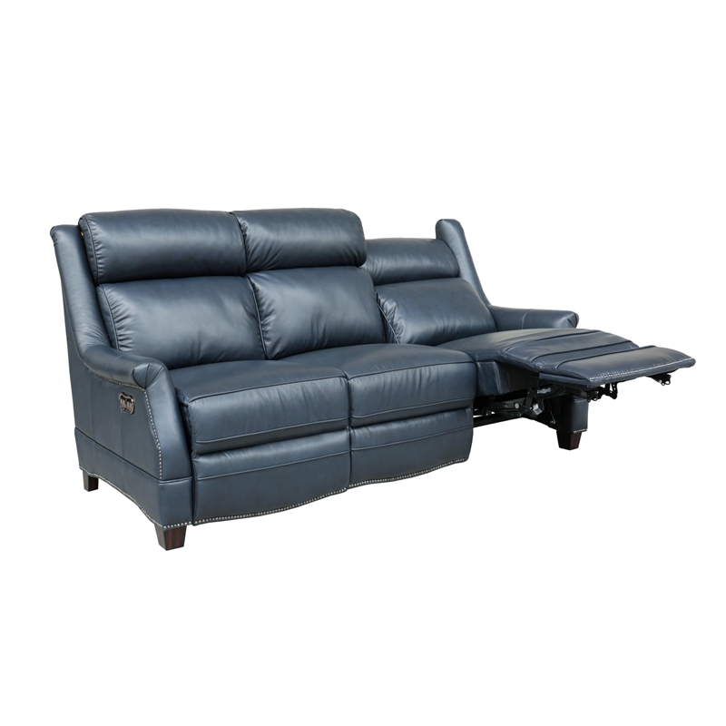 Pemberly Row Power Reclining Sofa with Power Head Rests in Shoreham Blue