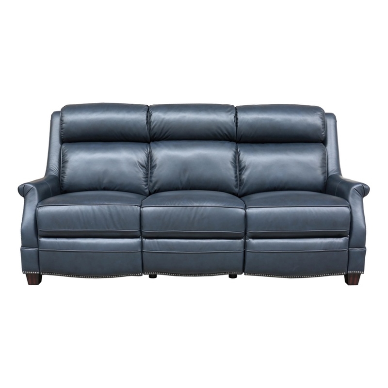 Pemberly Row Power Reclining Sofa with Power Head Rests in Shoreham Blue