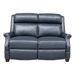 Pemberly Row Power Reclining Loveseat with Head Rests in Shoreham Blue