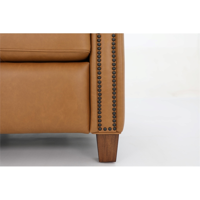 Pemberly Row Power Recliner with Head Rest and Lumbar in Santa Fe Brandy