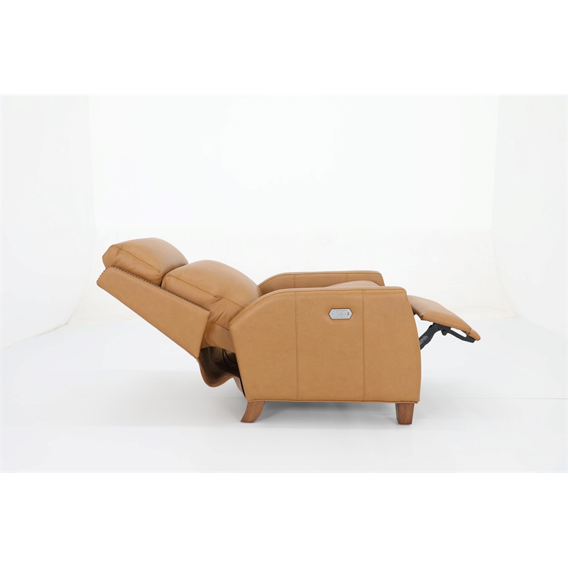 Pemberly Row Power Recliner with Head Rest and Lumbar in Santa Fe Brandy