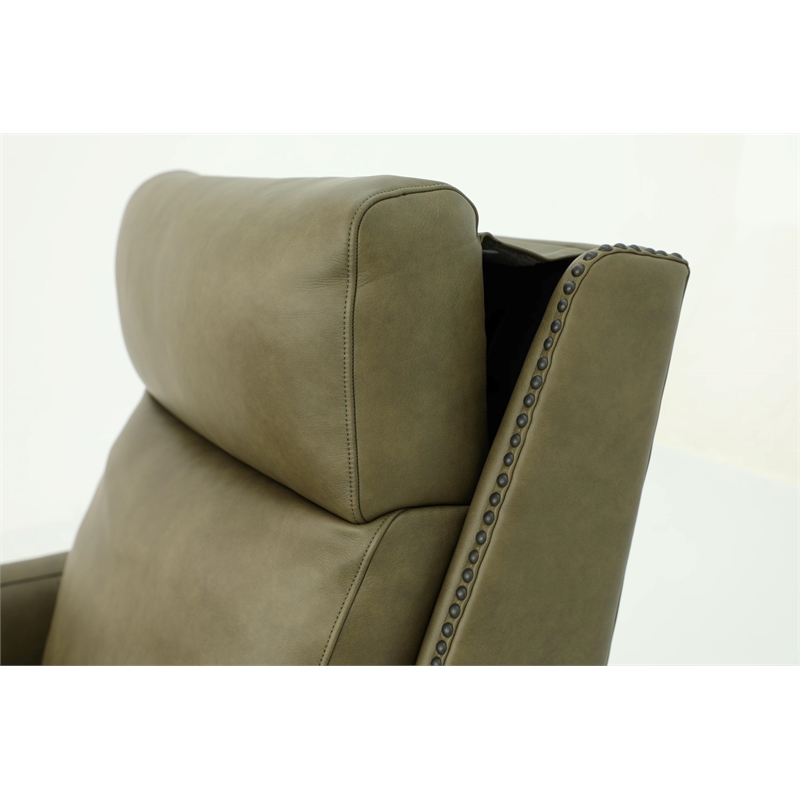 Pemberly Row Power Recliner with Head Rest and Lumbar in Oasis Olive