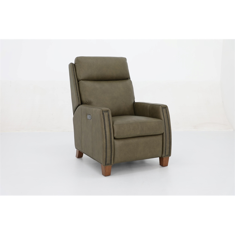 Pemberly Row Power Recliner with Head Rest and Lumbar in Oasis Olive